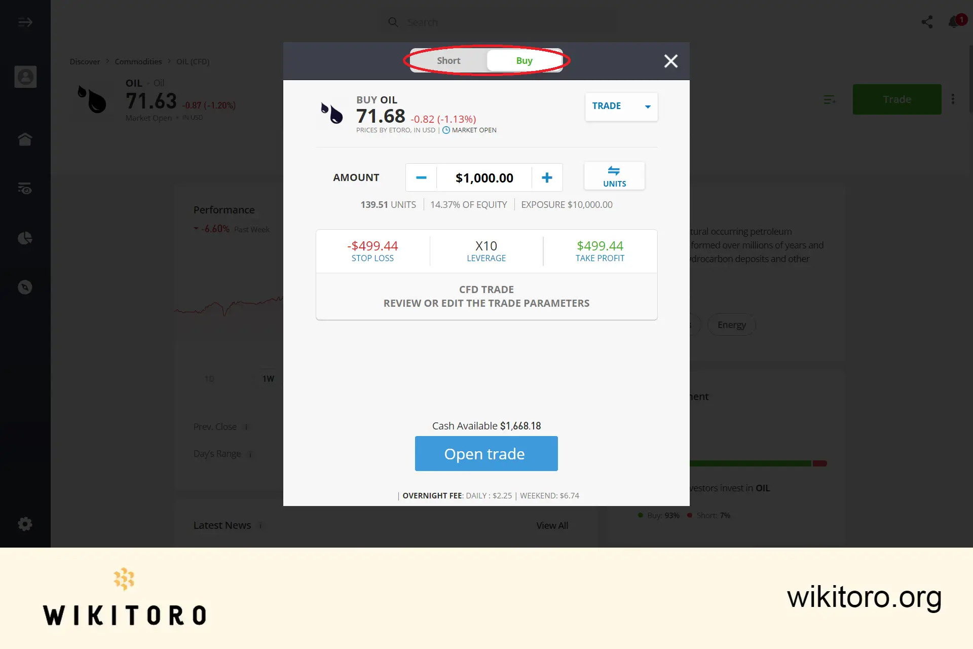在 eToro 上购买原油