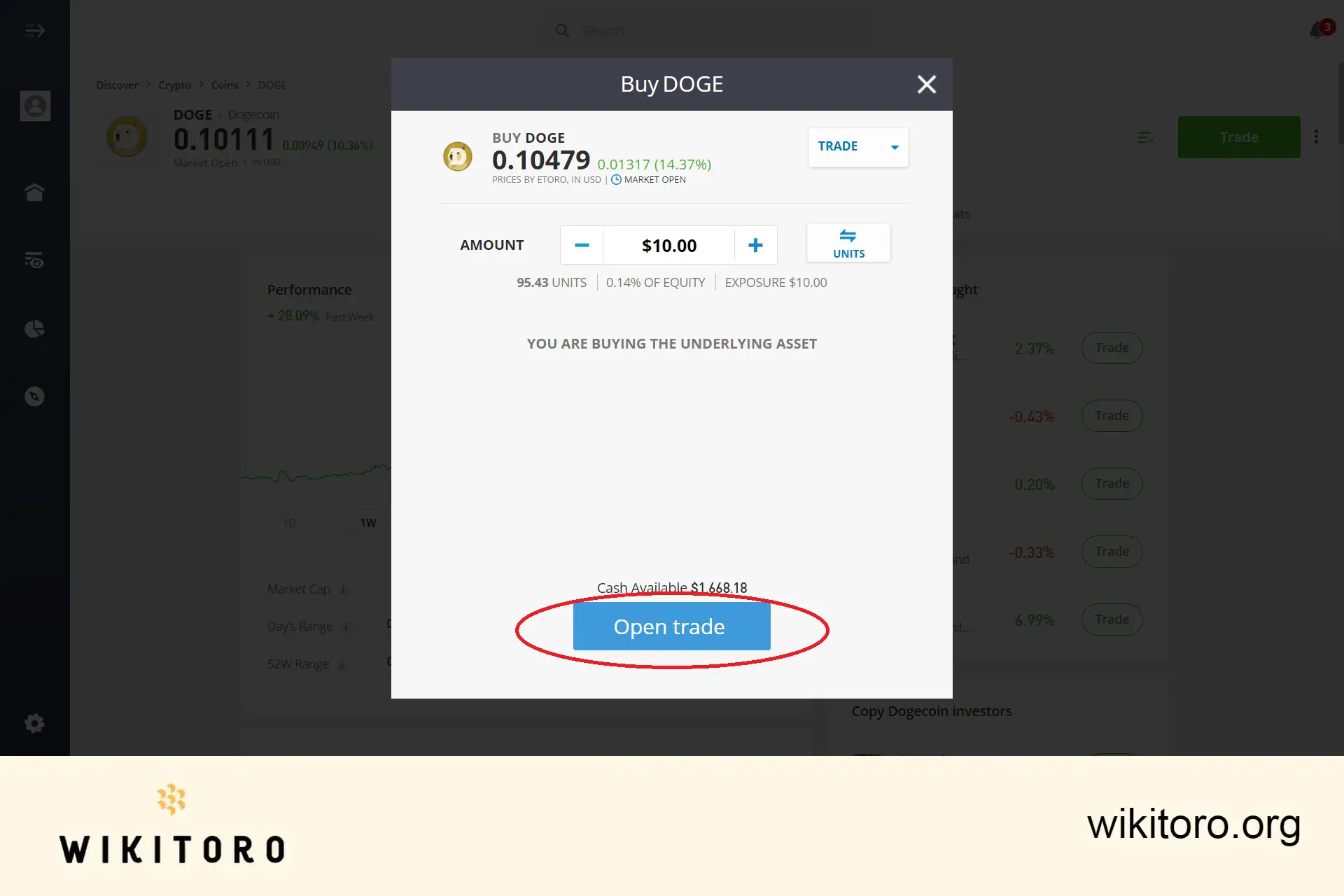 执行 eToro 以太坊交易订单 