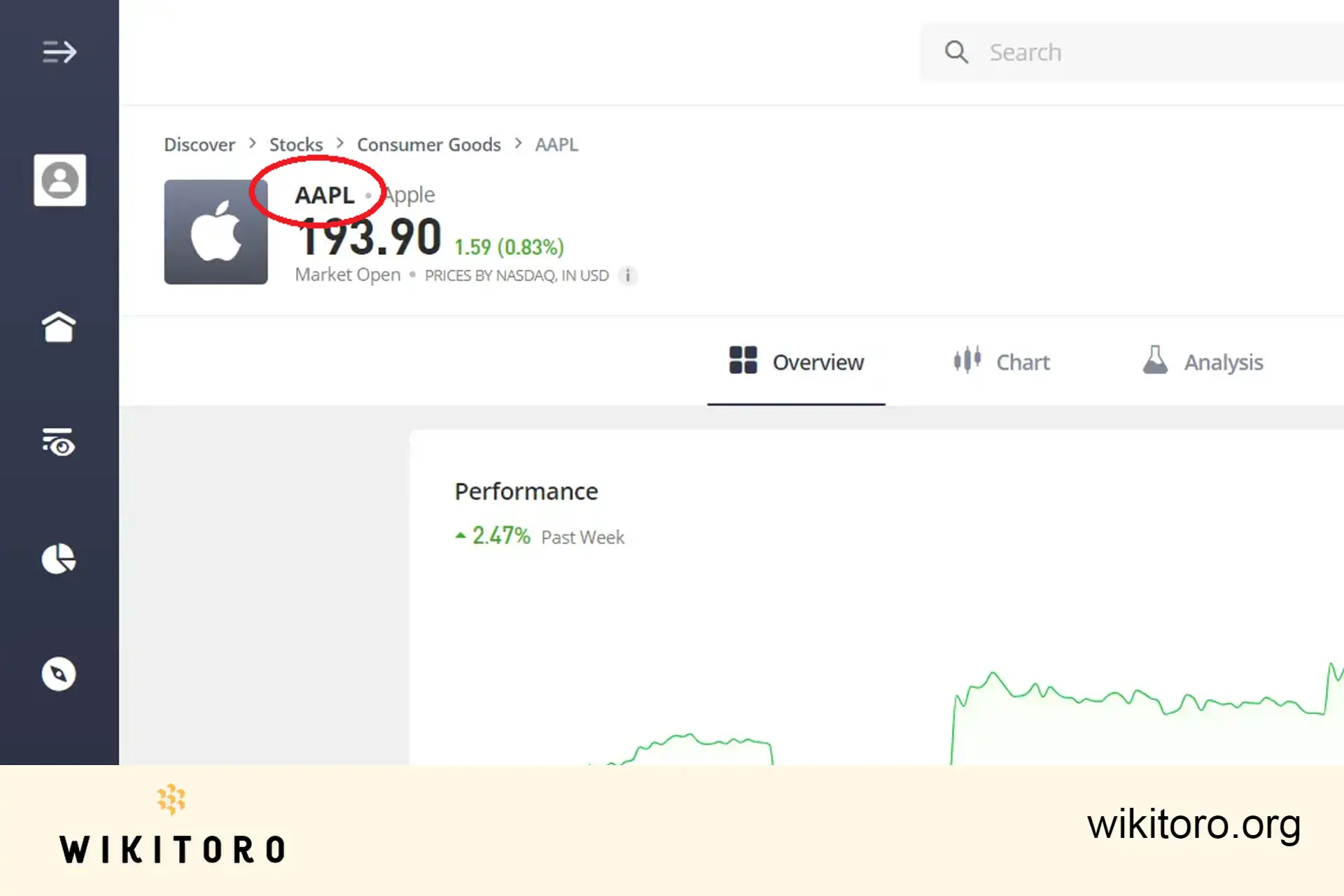 eToro 上的 Apple 股票代码